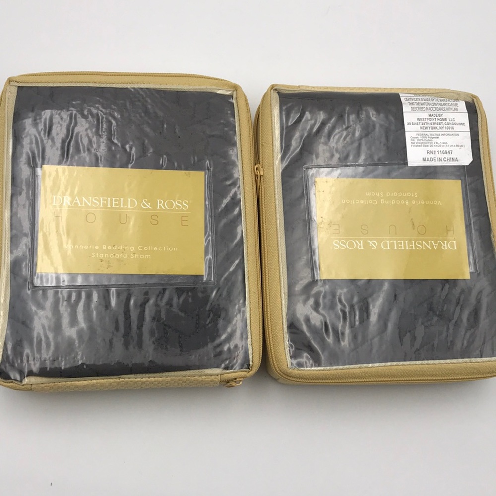 Dransfield & Ross Vannerie Charcoal Basketweave Standard Shams